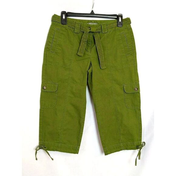 Ann Taylor Signature Fit Green Cargo Capris Women's 4P - Picture 1 of 4